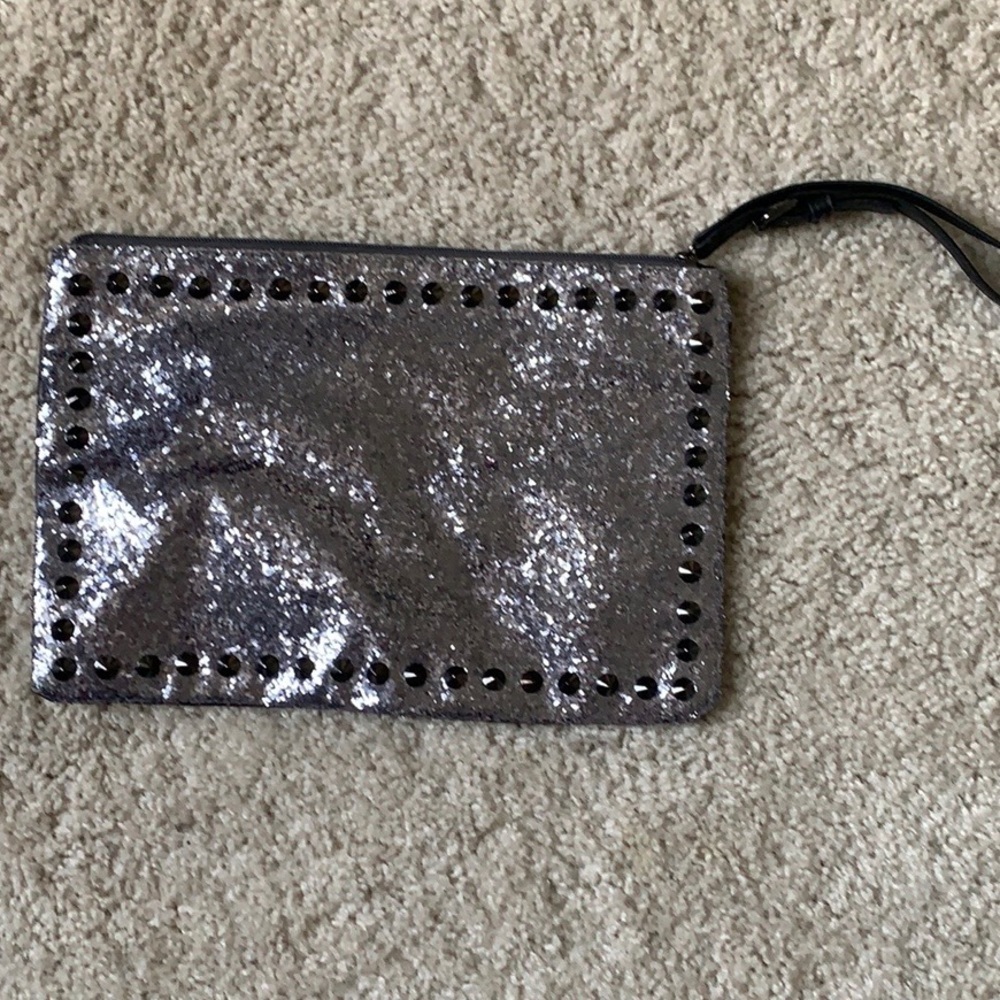 Shimmer silver Wristlet bag